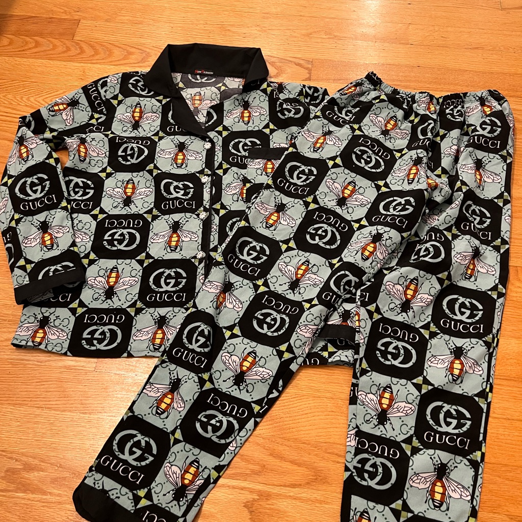 L - Designer Loungewear Or Pajamas - Black And Gray
